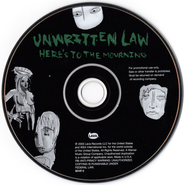 Unwritten Law : Here's To The Mourning (CD, Album, Promo)