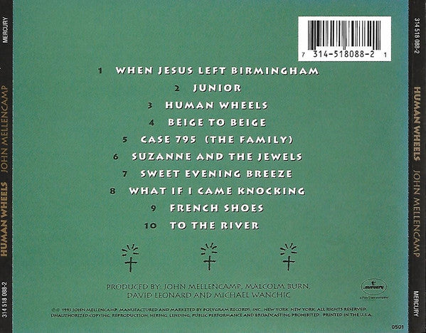 John Cougar Mellencamp : Human Wheels (CD, Album, Gol)