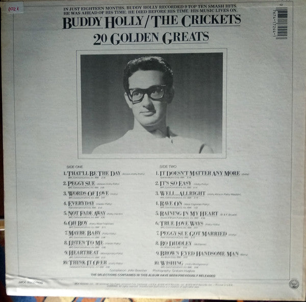 Buddy Holly / The Crickets (2) : 20 Golden Greats (LP, Comp, Mono, RE, Pin)