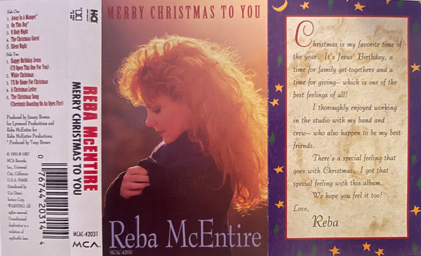 Reba McEntire : Merry Christmas To You (Cass, Album, RE)
