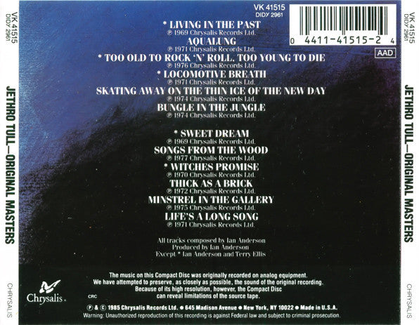 Jethro Tull : Original Masters (CD, Comp, Club, RE)