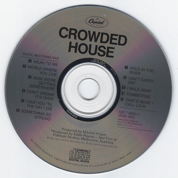 Crowded House : Crowded House (CD, Album, RE)