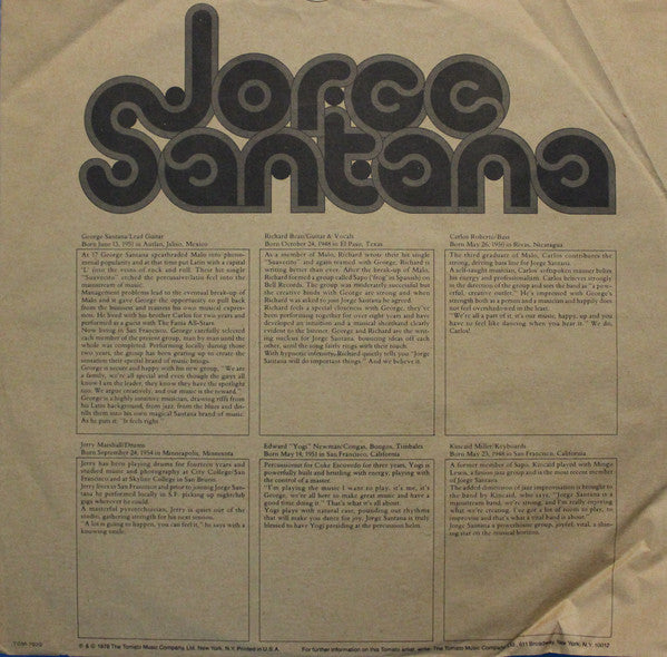 Jorge Santana : Jorge Santana (LP, Album, Rai)