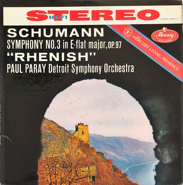 Robert Schumann - Paul Paray, Detroit Symphony Orchestra : Symphony No. 3 In E-Flat Major, Op. 97 "Rhenish" (LP)