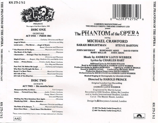 "The Phantom Of The Opera" Original London Cast : The Phantom Of The Opera (2xCD, Album, RE)