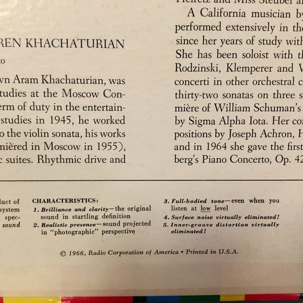 Howard Ferguson (3) / Karen Khachaturian, Jascha Heifetz, Lillian Steuber : Sonata No.1 / Sonata, Op.1 (LP, RE)