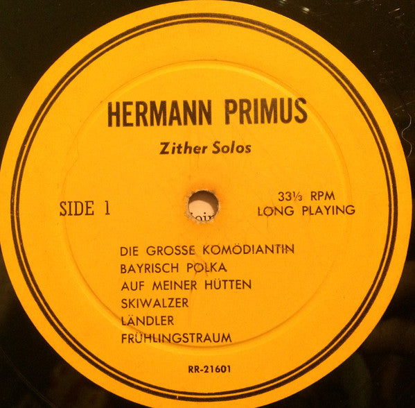 Hermann Primus : Zither Melodies (LP)