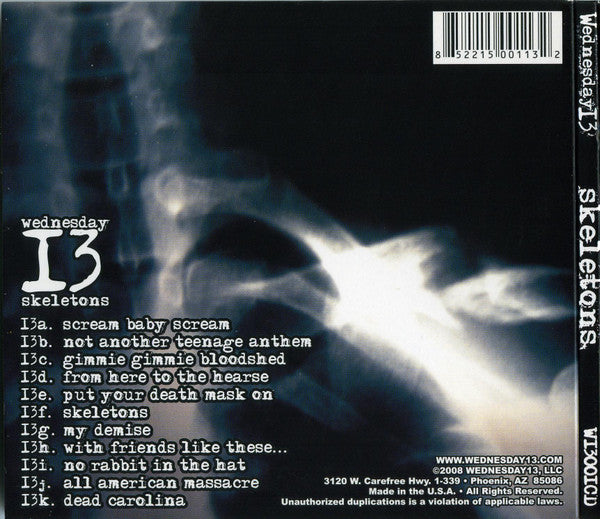 Wednesday 13 : Skeletons (CD, Album, Dig)