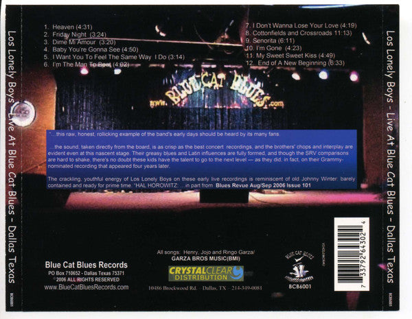 Los Lonely Boys : Live At Blue Cat Blues - Dallas Texas (CD, Album)
