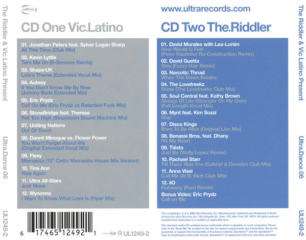 Riddler (7) & Vic Latino : Ultra.Dance 06 (2xCD, Enh, Mixed)