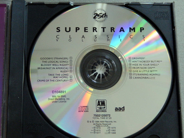 Supertramp : Classics Volume 9 (CD, Comp, Club, BMG)