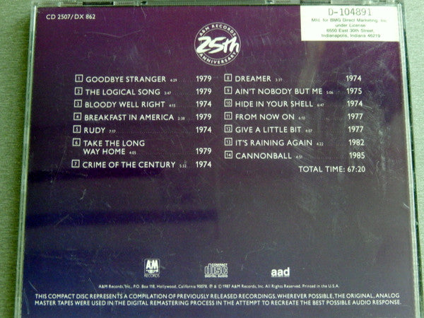 Supertramp : Classics Volume 9 (CD, Comp, Club, BMG)