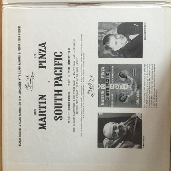 Mary Martin, Ezio Pinza, Richard Rodgers, Oscar Hammerstein II With "South Pacific" Original Broadway Cast : South Pacific (LP, Mono, RE)