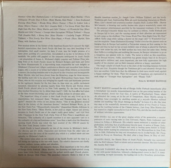 Mary Martin, Ezio Pinza, Richard Rodgers, Oscar Hammerstein II With "South Pacific" Original Broadway Cast : South Pacific (LP, Mono, RE)