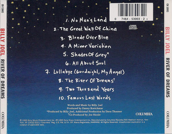 Billy Joel : River Of Dreams (CD, Album)