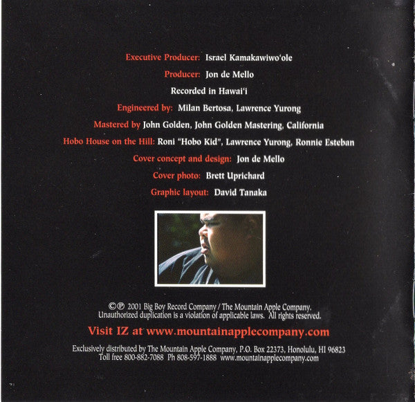 Israel Kamakawiwo'ole : Alone In Iz World (CD, Album, Enh, Son)