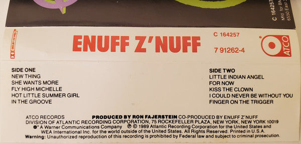 Enuff Z'nuff : Enuff Z'nuff (Cass, Album, Club)