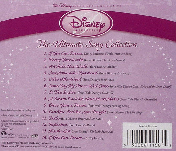 Various : Disney Princess: The Ultimate Song Collection (CD, Comp, Enh)