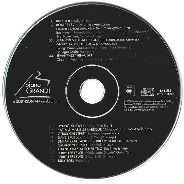 Billy Joel / Robert Levin / Jean-Yves Thibaudet / Hyung-Ki Joo / Katia Et Marielle Labèque / Cyrus Chestnut / Dave Brubeck / Diana Krall / Eliane Elias / Jerry Lee Lewis / Smithsonian Chamber Orchestra : Piano Grand! (A Smithsonian Celebration) (CD, Album, Club)