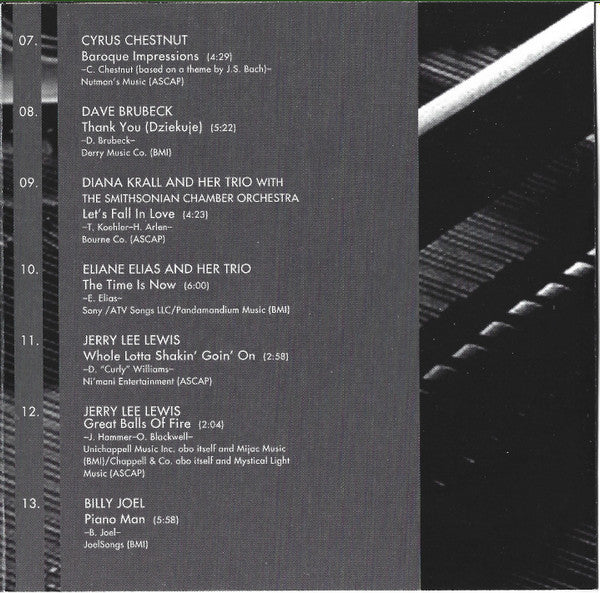 Billy Joel / Robert Levin / Jean-Yves Thibaudet / Hyung-Ki Joo / Katia Et Marielle Labèque / Cyrus Chestnut / Dave Brubeck / Diana Krall / Eliane Elias / Jerry Lee Lewis / Smithsonian Chamber Orchestra : Piano Grand! (A Smithsonian Celebration) (CD, Album, Club)