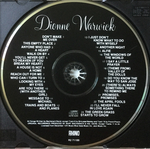 Dionne Warwick : The Dionne Warwick Collection - Her All-Time Greatest Hits (CD, Comp, RP)