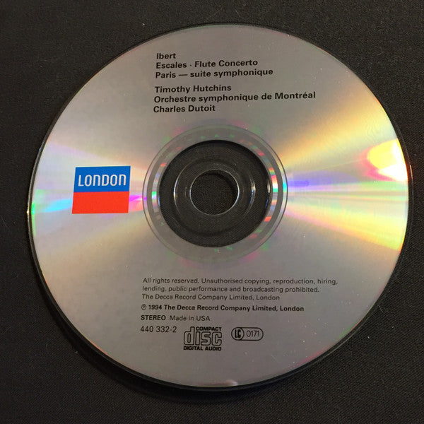 Jacques Ibert - Timothy Hutchins, Charles Dutoit, Orchestre Symphonique De Montréal : Escales · Flute Concerto · Paris · Bacchanale (CD, Album)