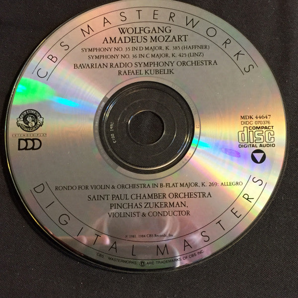 Wolfgang Amadeus Mozart - Rafael Kubelik, Symphonie-Orchester Des Bayerischen Rundfunks / Pinchas Zukerman, The Saint Paul Chamber Orchestra - The Last Six Symphonies, Vol. I - Symphony No. 35 "Haffner" - Symphony No. 36 "Linz"  (CD) (VG+) - Endless Media