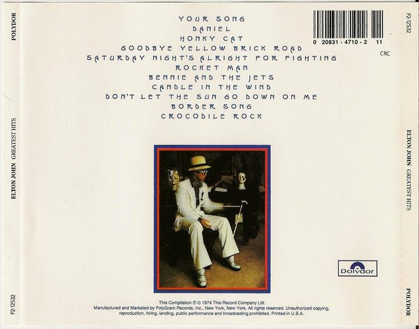 Elton John : Greatest Hits (CD, Comp, Club, RE)