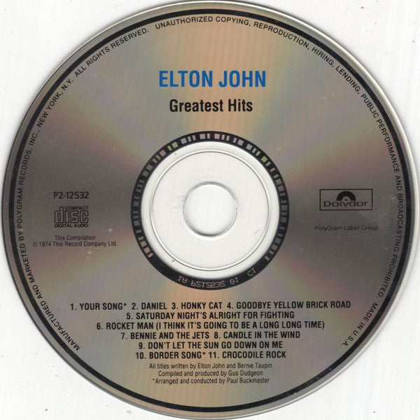 Elton John : Greatest Hits (CD, Comp, Club, RE)