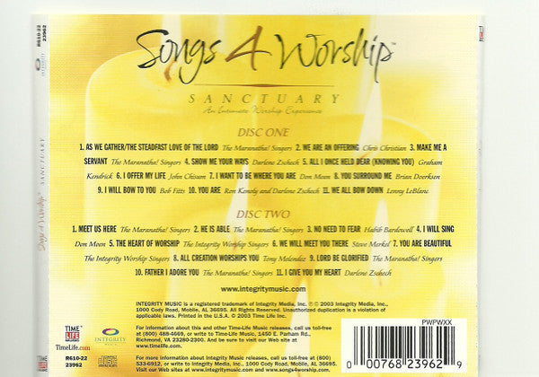 Various : Songs 4 Worship - Sanctuary (2xCD)