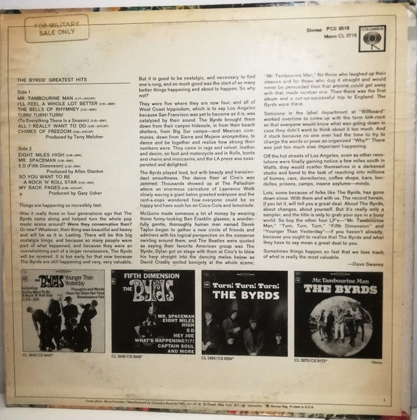 The Byrds : Greatest Hits (LP, Comp, RE)