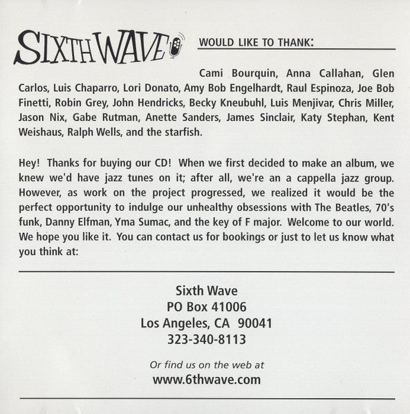 Sixth Wave : Sixth Wave (CD, Album)