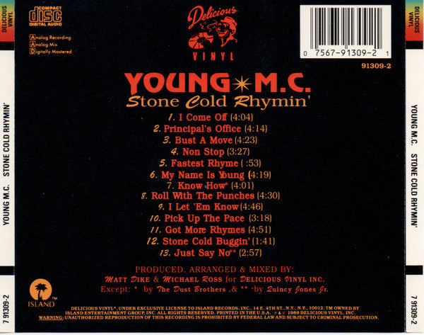 Young MC : Stone Cold Rhymin' (CD, Album, SRC)