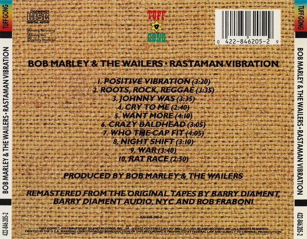 Bob Marley & The Wailers : Rastaman Vibration (CD, Album, RE, RM)