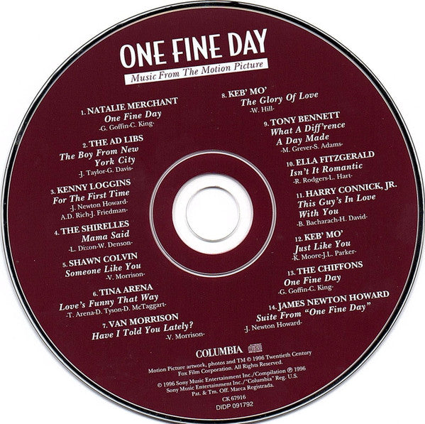 Various : One Fine Day (Music From The Motion Picture) (CD, Comp, DAD)