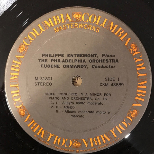 Edvard Grieg, Sergei Vasilyevich Rachmaninoff - Philippe Entremont, The Philadelphia Orchestra, Eugene Ormandy : Concerto & Rhapsody (LP, RE)