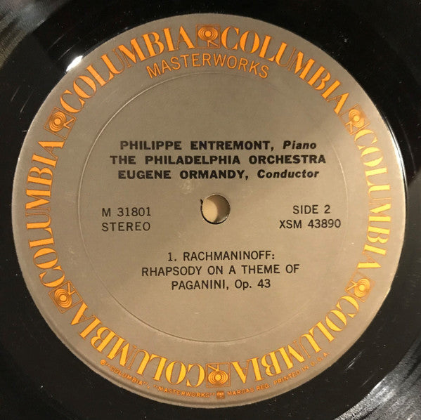 Edvard Grieg, Sergei Vasilyevich Rachmaninoff - Philippe Entremont, The Philadelphia Orchestra, Eugene Ormandy : Concerto & Rhapsody (LP, RE)