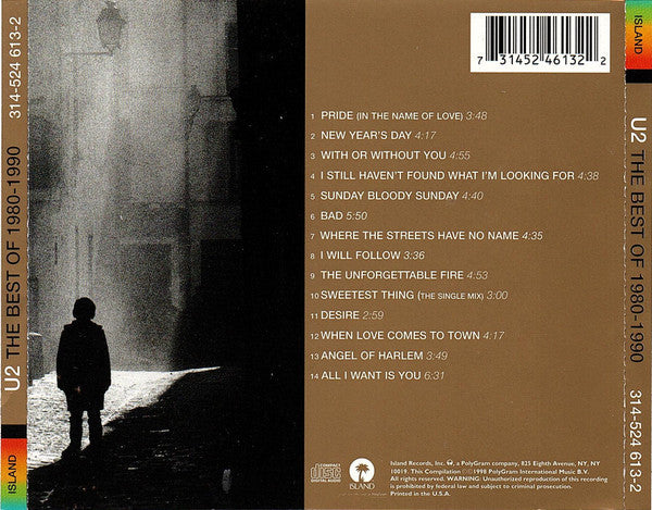 U2 : The Best Of 1980-1990 (CD, Comp, RP)