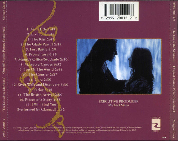 Trevor Jones / Randy Edelman : The Last Of The Mohicans (Original Motion Picture Soundtrack) (CD, Album)