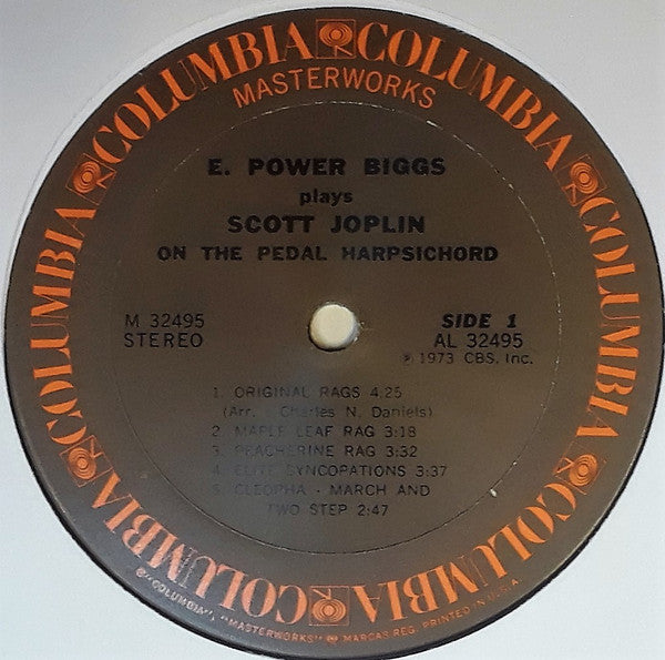 E. Power Biggs Plays Scott Joplin : E. Power Biggs Plays Scott Joplin On The Pedal Harpsichord (LP, Album, RE, Pit)