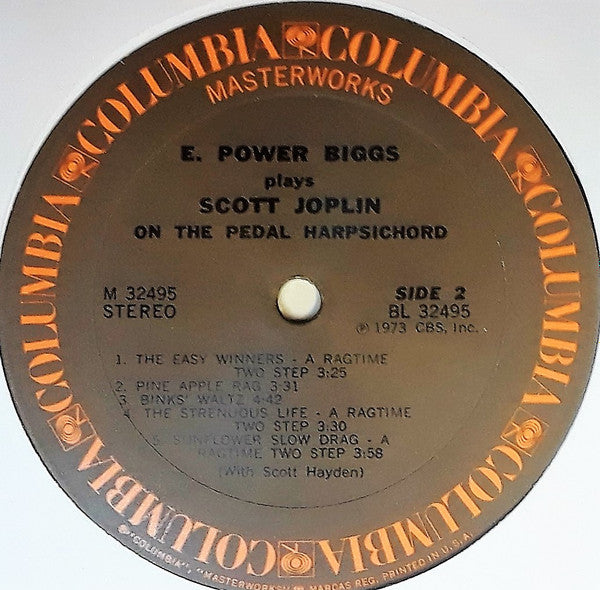 E. Power Biggs Plays Scott Joplin : E. Power Biggs Plays Scott Joplin On The Pedal Harpsichord (LP, Album, RE, Pit)