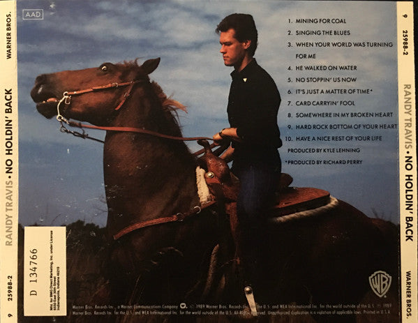 Randy Travis : No Holdin' Back (CD, Album, Club, BMG)