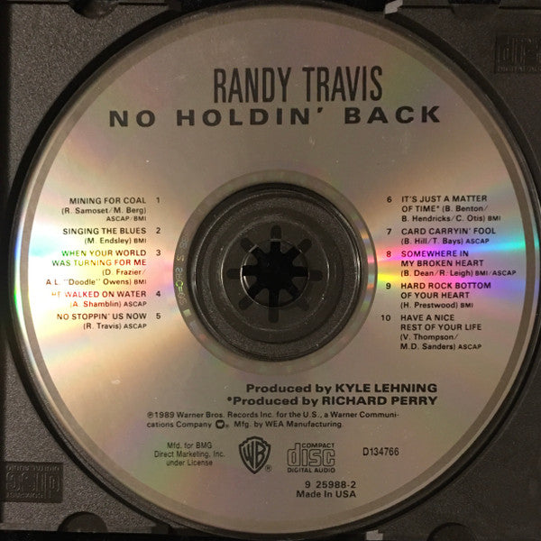 Randy Travis : No Holdin' Back (CD, Album, Club, BMG)