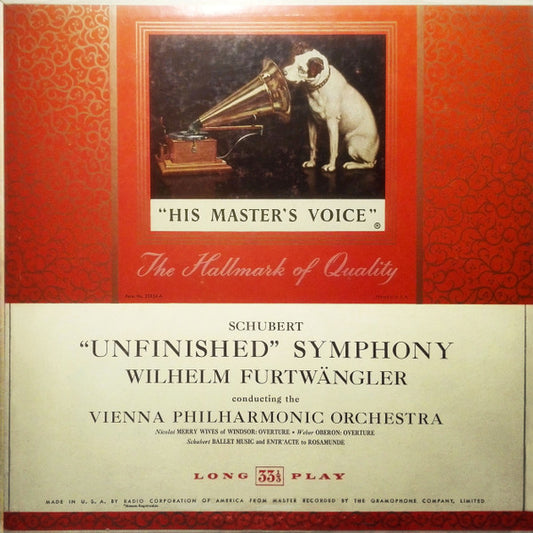Franz Schubert - Wilhelm Furtwängler Conducting The Wiener Philharmoniker : "Unfinished" Symphony (LP, Mono)