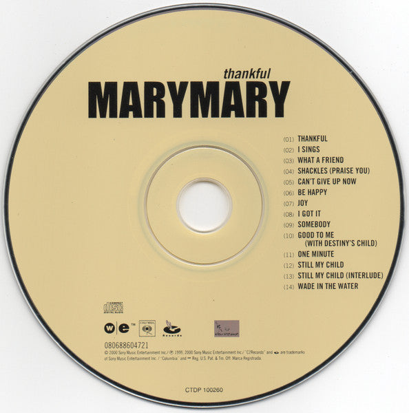 Mary Mary : Thankful (CD, Album)