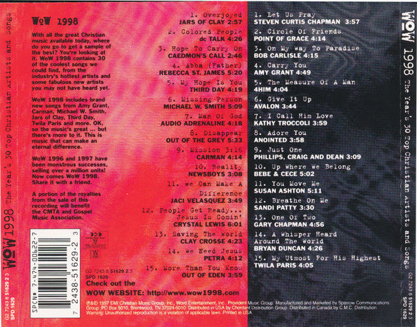 Various : WoW 1998 (The Year's 30 Top Christian Artists And Songs) (2xCD, Comp)