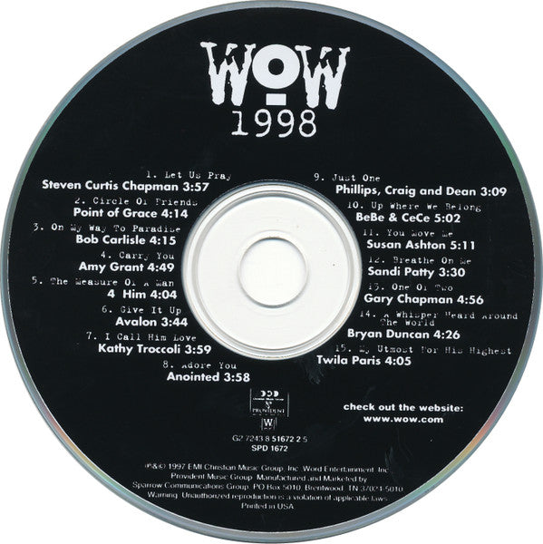 Various : WoW 1998 (The Year's 30 Top Christian Artists And Songs) (2xCD, Comp)