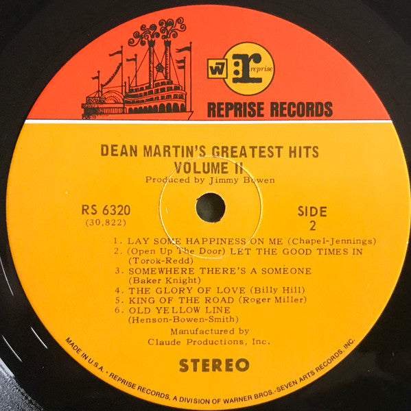 Dean Martin : Dean Martin's Greatest Hits! Volume 2 (LP, Comp, Ind)