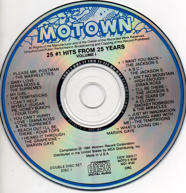 Various : 25 #1 Hits From 25 Years (Volume I) (CD, Comp, Club, RE)