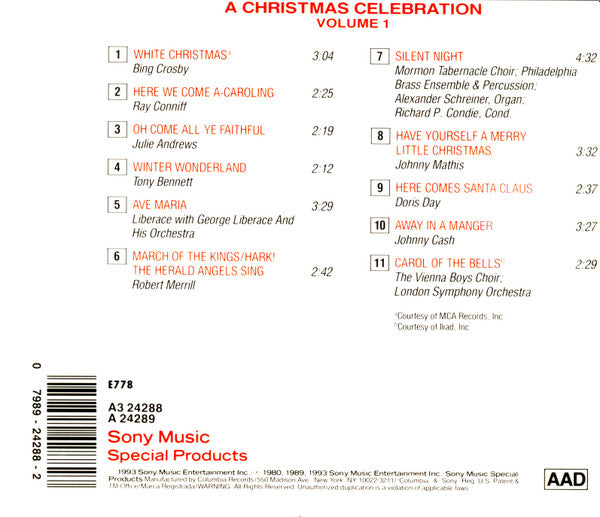 Various : A Christmas Celebration - Volume 1 (CD, Comp)